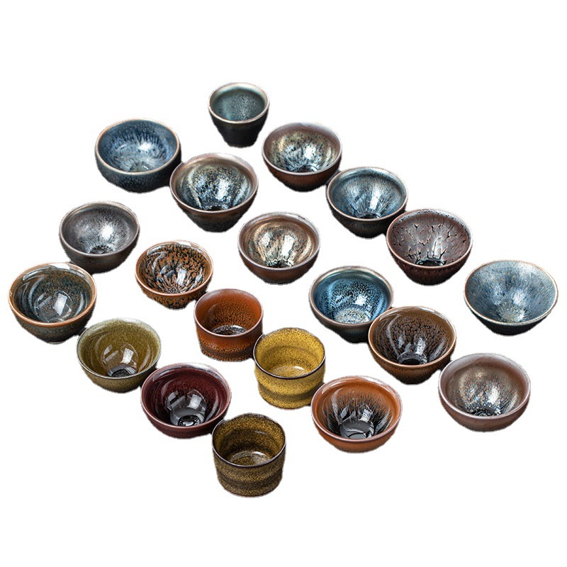 Jianyang Jianzhan ceramic kiln oil drops raw ore iron tire Master Cup kung fu tea cup tea cup tea set Tea Bowl