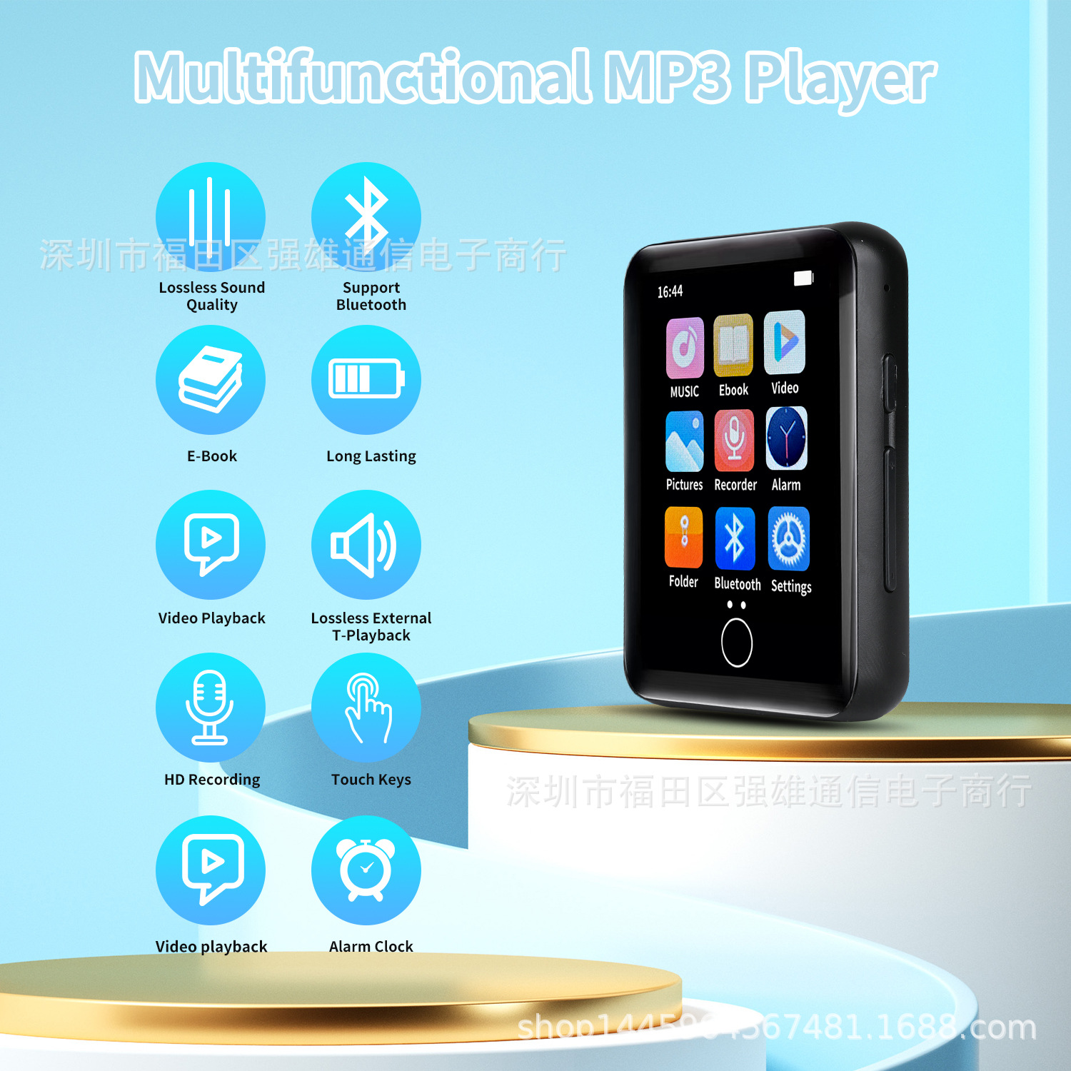 Foreign Trade Edition Metal mp4 Player Bluetooth Touch Screen Student mp3 Walkman Lossless Music Player External