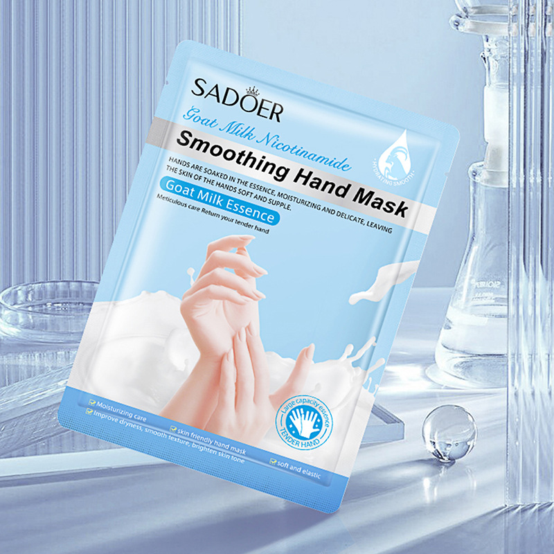 Sadoer Goat Milk Niacinamide Smooth Hand Mask Hydrating, Moisturizing and Rejuvenating Hand Mask Foot Mask Foreign Trade Cross-Border
