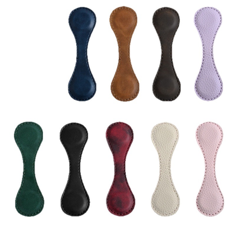 PU Leather Hand Account Special Effect Leather Magnetic Buckle Retro Magnetic Bookmark Clip Double-sided Handmade Pendant Cute Decorations