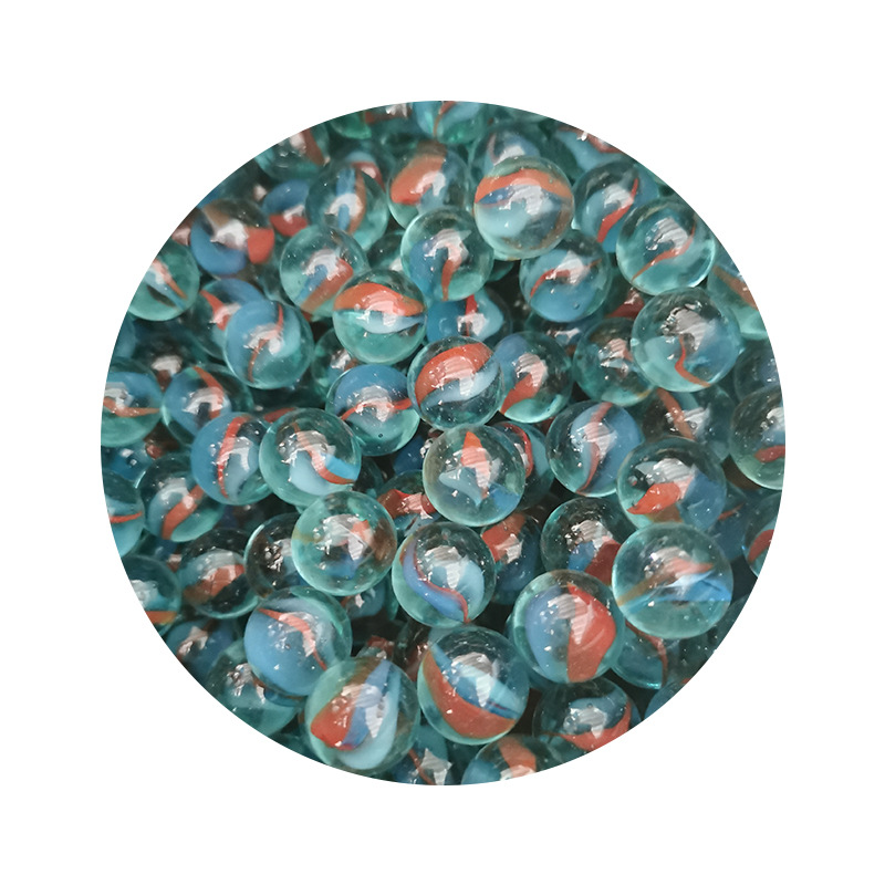 Factory wholesale three-flower glass beads primary color transparent glass ball colorful glass marbles children glass ball marbles