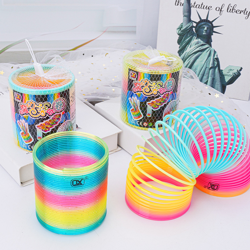 Stall Cross-border School Surrounding Hot Selling Small Toy Spring Circle Educational Large Nostalgic Magic Rainbow Circle Wholesale