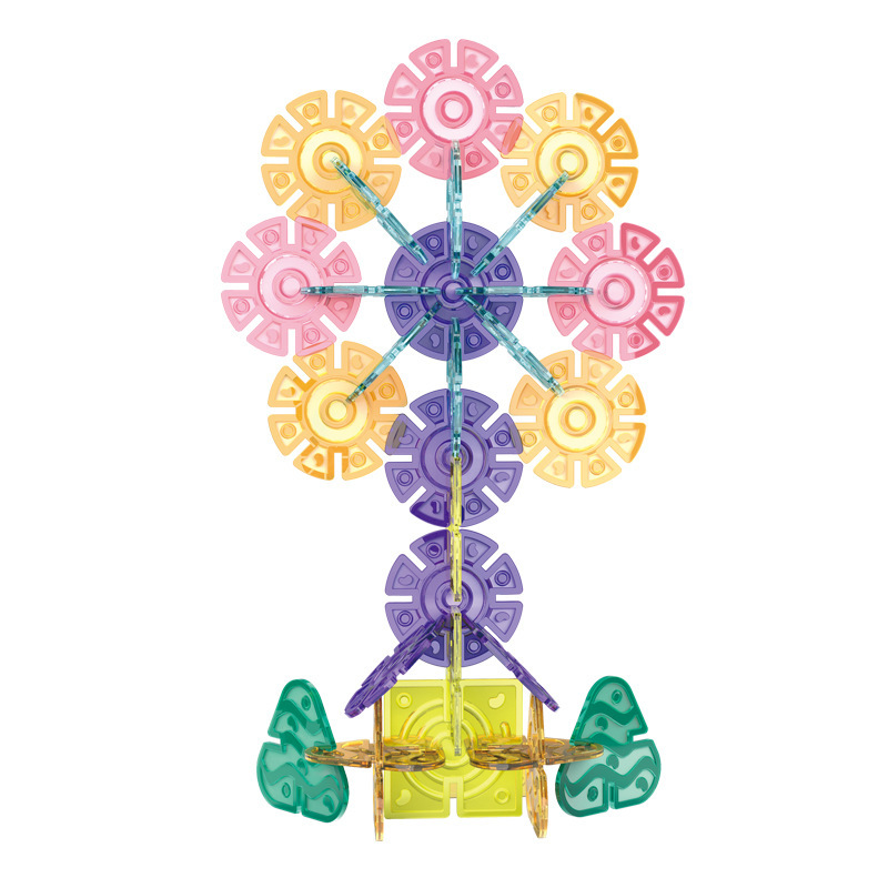 Newch children's colorful window snowflake crystal thickened extra large splicing toy kindergarten educational toy