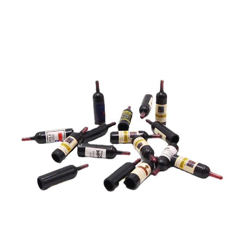 1:12 Doll House Accessories Scene Model Micro Landscape Decoration Shooting Props Mini Artificial Plastic Red Wine Bottle