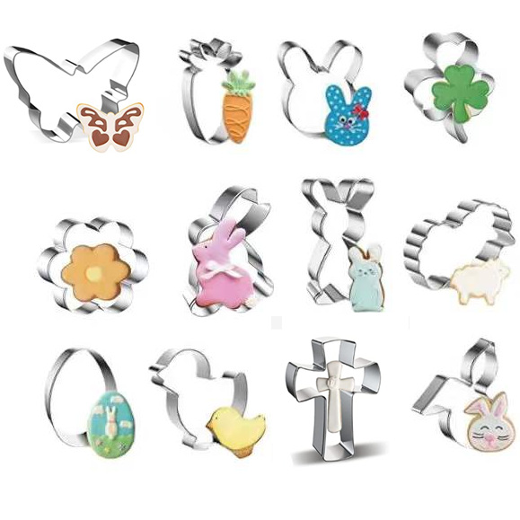 Supply Easter Cookie Mold Cake Baking Mold Rabbit Cookie Mold 11-piece Set Cookie Cutting Mold