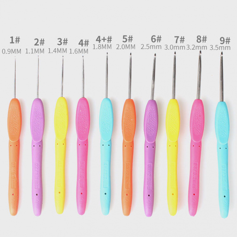 KBQ1 Hook Card Crochet suit Knitting Tool Full Set Soft Handle Hook Card Hook Card Soft Handle Single Head 2.0 Beginner