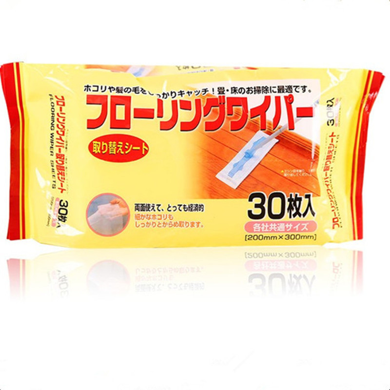 30 pieces of Japanese electrostatic dust removal paper Lazy people sticky dust cloth people disposable mop paper mop dust removal paper floor dry towel