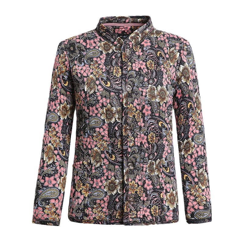 Winter Camel Hair Women's Cotton-padded Jacket with Velvet and Thickeneding for Middle-aged and Elderly Outer Wear Loose Top Large Size Long-sleeved New Mother's Wear