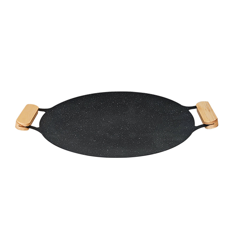 Camping Barbecue Plate Household Teppanyaki Non-Stick Plate Steak Barbecue Plate Barbecue Pot Cassette Stove Frying Pan Outdoor