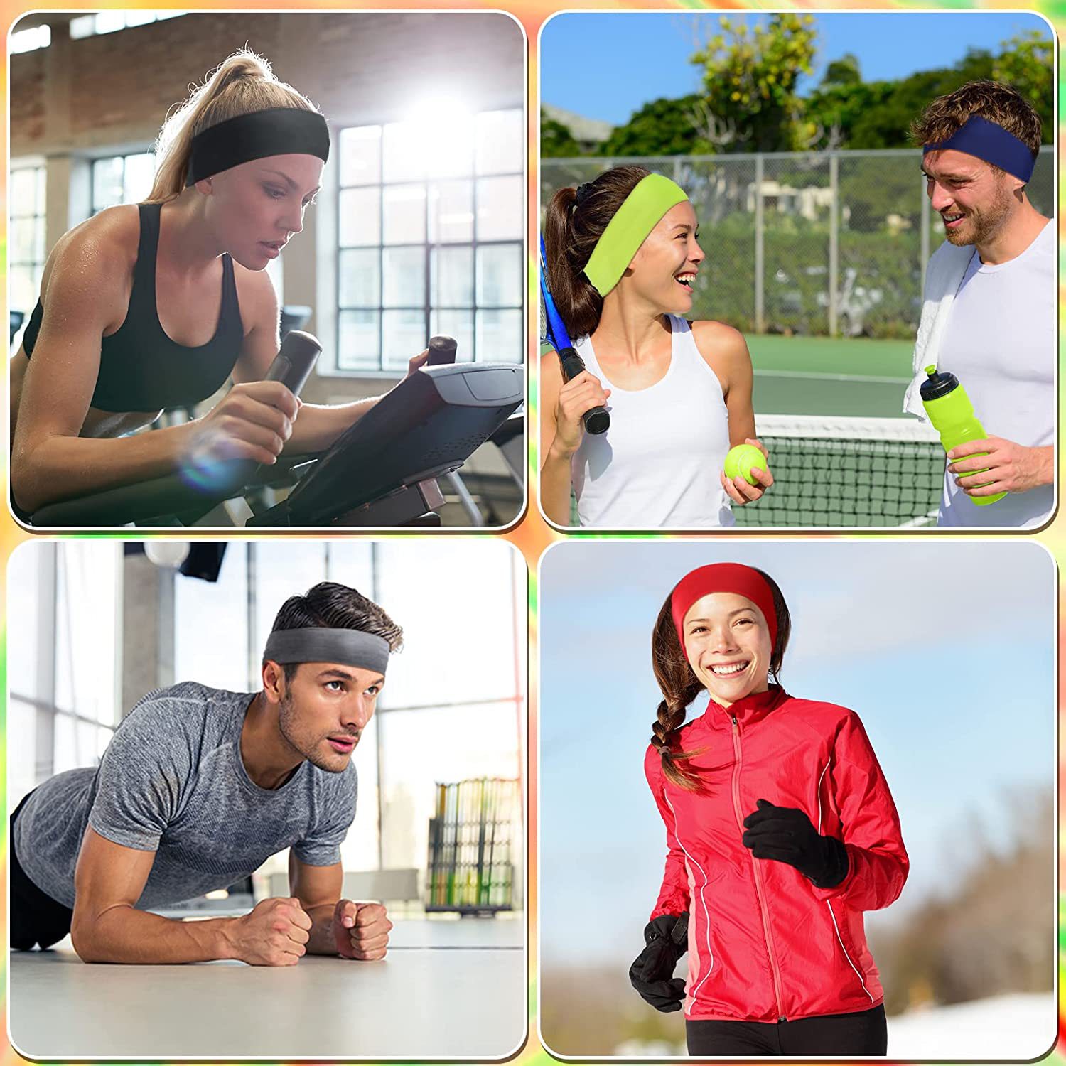 European and American yoga elastic headband sports fitness hair band candy hair band elastic non-slip headband solid color hair band