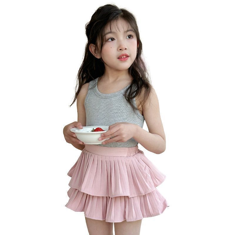 Girl's Cake Skirt Summer Dress Princess Style Children's Skirt Children's Baby's Pleated Skirt Stylish Summer Skirt
