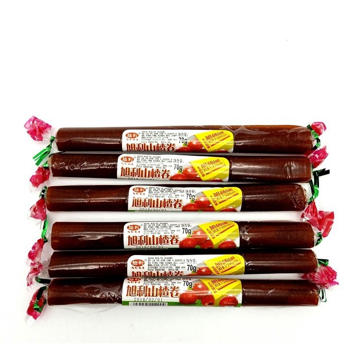 Xuli 60g Hawthorn Roll Fruit Peel Sweet and Sour Hawthorn Snacks Candied Casual Childhood Snacks 120 Pieces in a Box