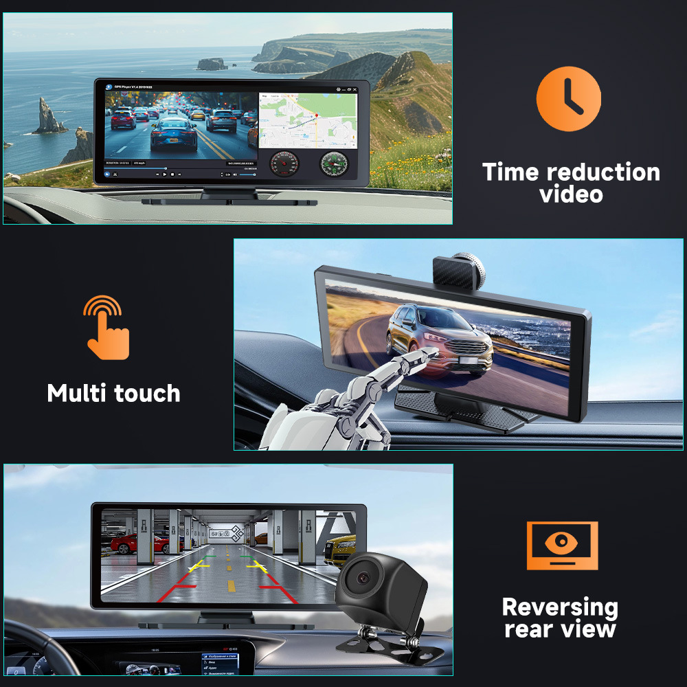 8.1inch Ips Portable Display Wireless Carplay Android Auto Rearview Mirror Link Hd Display