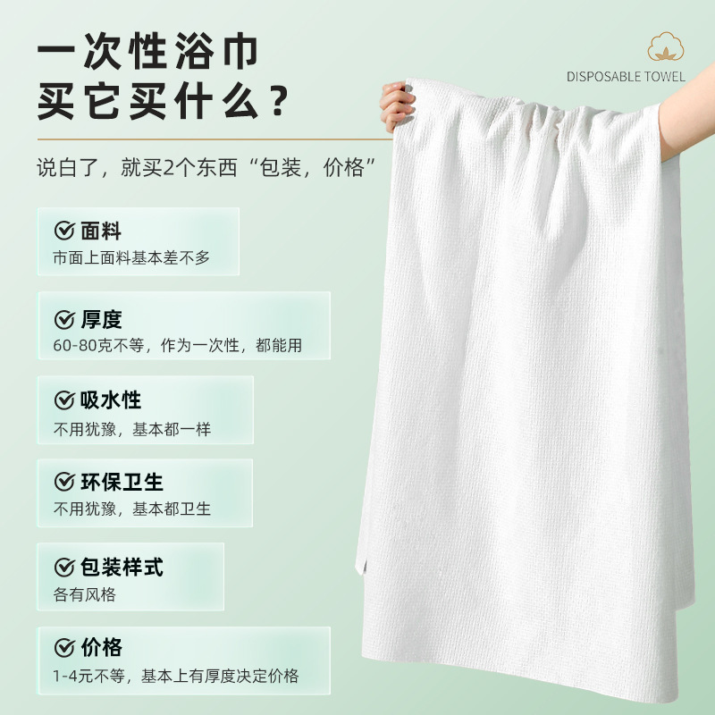 Disposable Bath Towel Face Towel Thickened Pure Cotton Travel Hotel Extra Large Separate Packaging Portable Bath Towel Disposable
