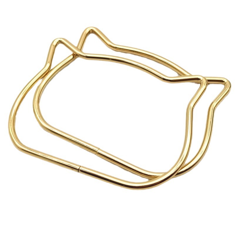 Luggage hardware handle accessories woven bag portable round semicircle bear head cat head metal portable ring handle ring iron ring