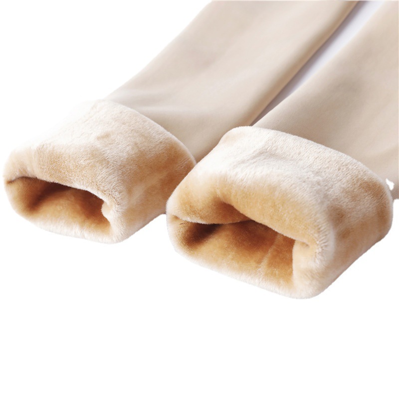 Autumn and Winter napping pants brushed fleece-lined thick leggings slim fit warm step-on pantyhose bottoming pants for women