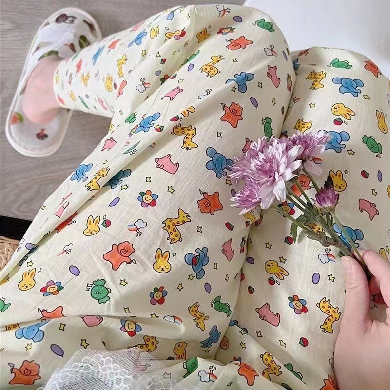 Walking Pants Cartoon Pants Pajama Pants Women's Summer Thin Loose Home Pants Printed Casual Pants Crayon Shin-Chan