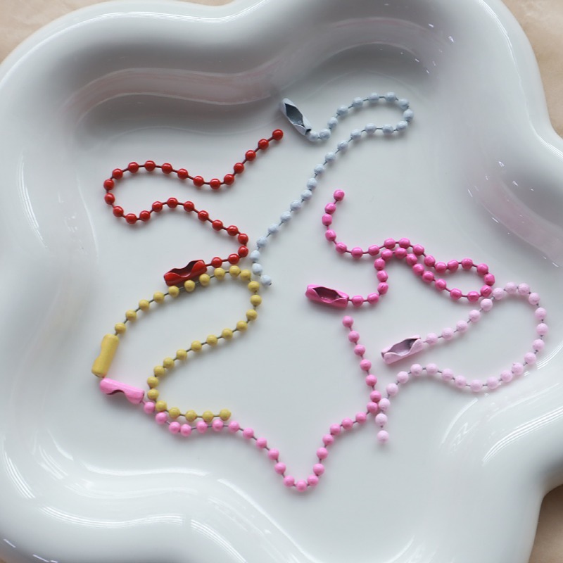 Colorful Paint Chain DIY Handmade Material Toys Guka Tag Jewelry Accessories Metal Paint Round Wave Bead Chain