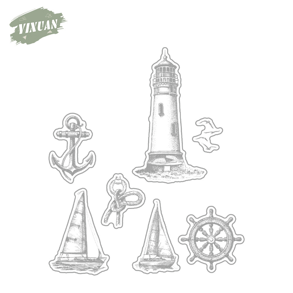 scrapbook Lighthouse Metal Carbon Steel Knife Die Silicone Stamp cutting die Embossing Etching Cutting Knife Die