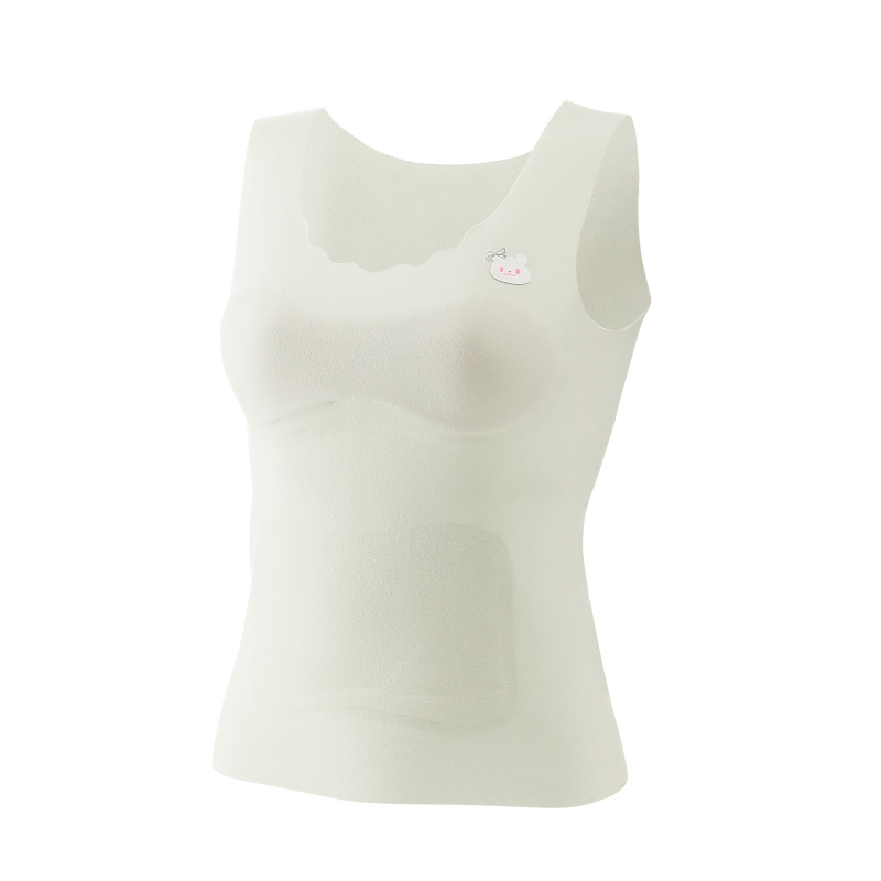 Girls' Developmental Warm Vest Girls' Deli Big Children with Chest Pad Junior High School Students Girls fleece-lined Underwear Women