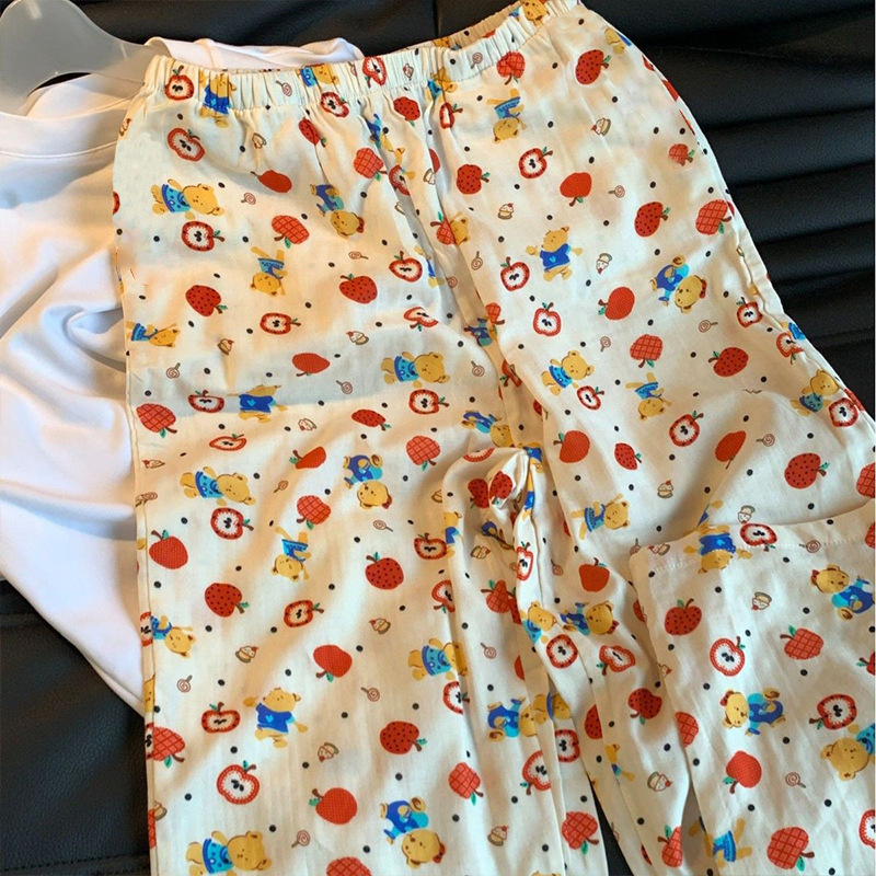 Southeast Asia2025 New Cloud Cotton Cartoon Student Pajamas Women's Summer Cute Casual Pants Can Be Worn Outside