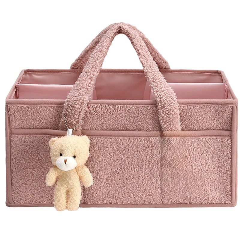 Plush baby diaper storage bag diaper sheet storage bag large capacity travel mummy bag