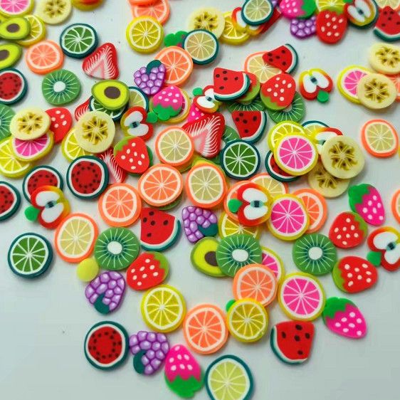 Simulation 1cm fruit slice large fruit slice soft pottery fruit slice cream glue slime simulation cake accessories