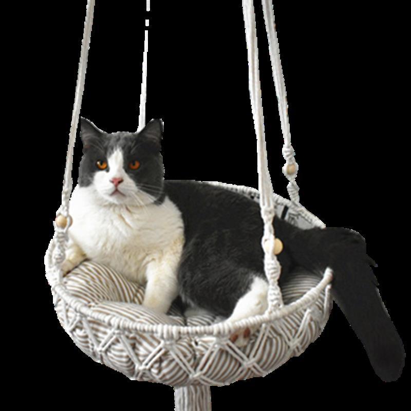 Indonesia Rope Cat Hammock Cage Hanging Bed Hanging Basket Cushion Cushion Cushion Cushion Cat Swing Kitty Cushion Cushion