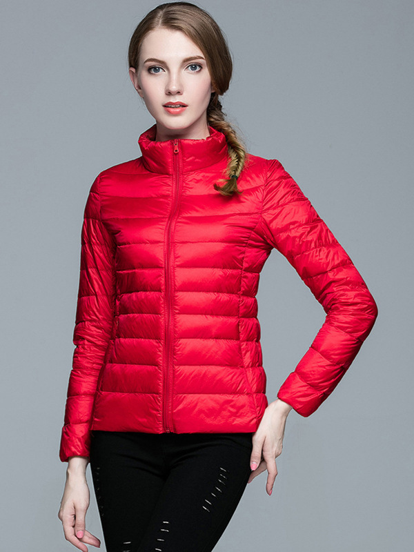 【European and American Plus Size】2025 New Lightweight down Jacket for Women, White Duck down Stand Collar down Jacket, Women's Short Coat