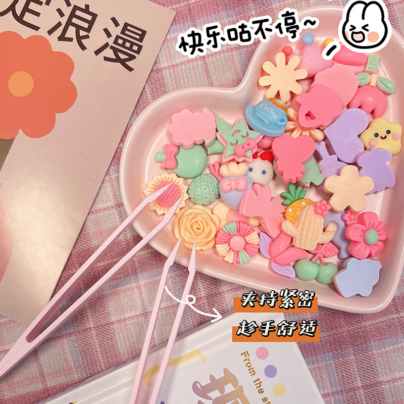 Plastic tweezers diy color pointed manual hand account tweezers goo card tweezers grafting eyelash gift tweezers batch