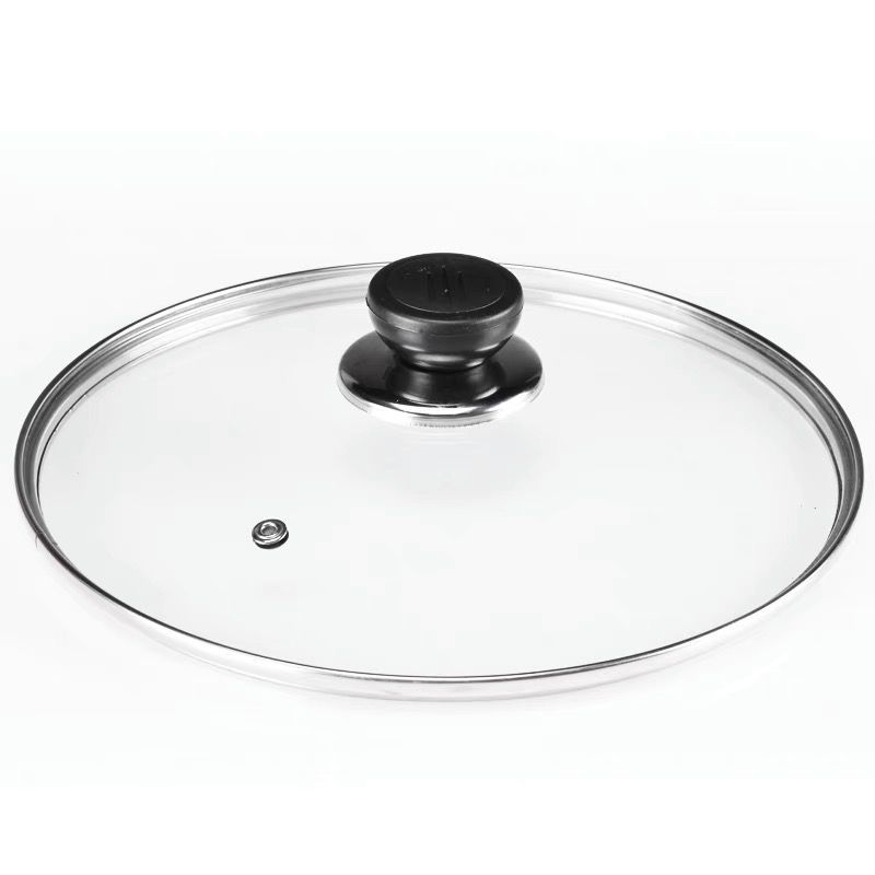 Factory Direct Sales G-Shaped Pot Lid Household Wok Lid Tempered Glass Pot Lid Anti-Fall Pot Lid Does Not Include Handle