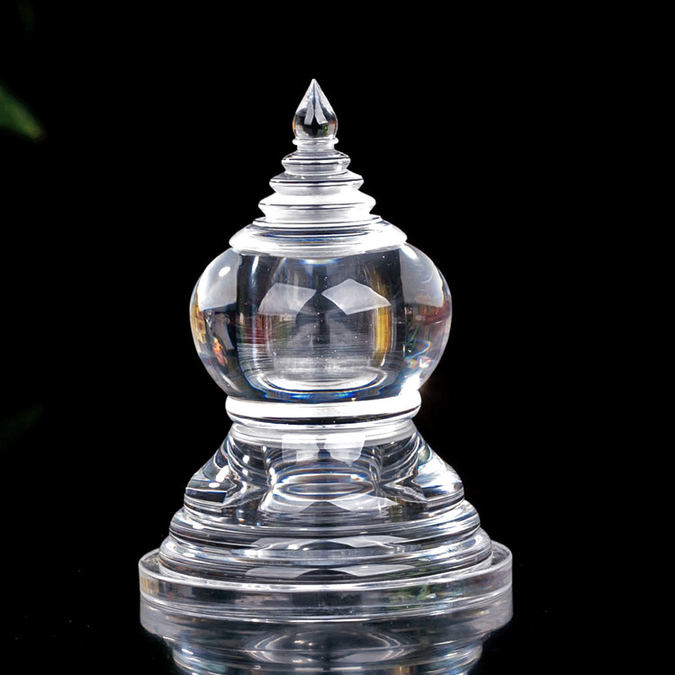 W-shaped Xizang Acrylic Shariri Pagoda Crystal Pagoda Decoration Ornaments for Bodhi Pagoda Transparent Mannan Aquarius
