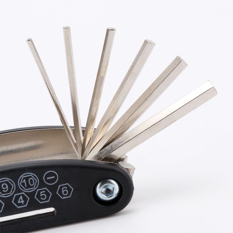 Bicycle repair tool repair combination tire repair tool multifunctional folding repair tool wrench set