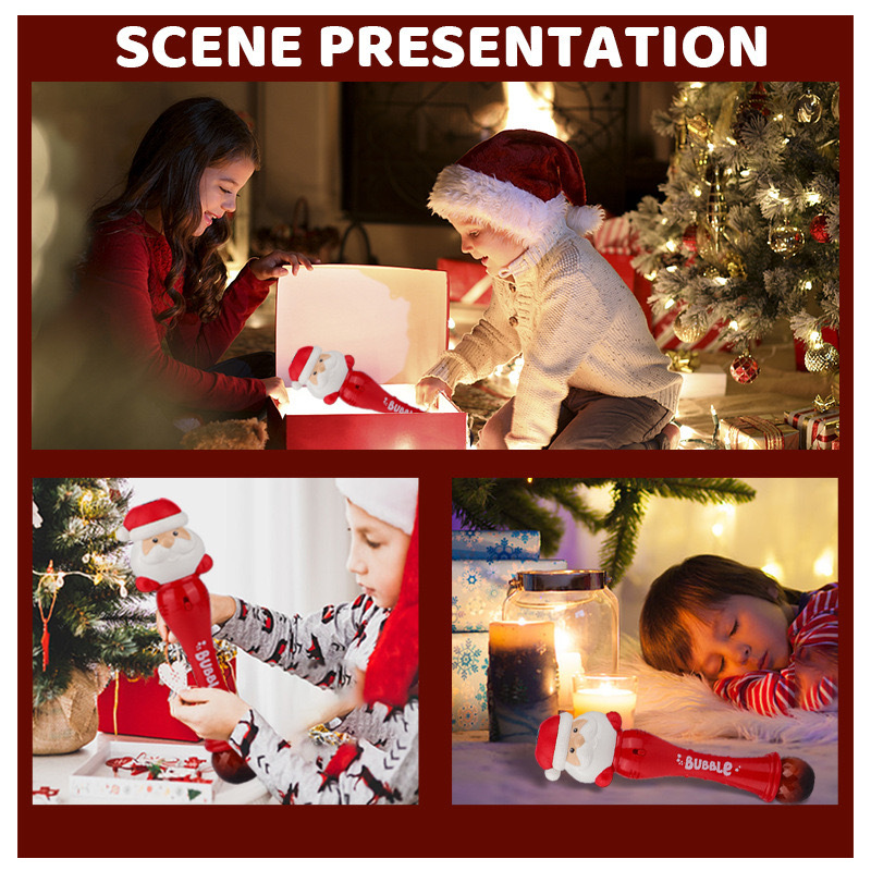 Amazon Cross Border Summer Kids Santa Claus Bubble Machine Magic Bubble Stick Toy Outdoor Electric Toy