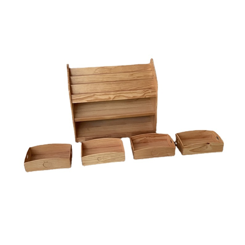 Export Kidsren's Solid Wood Bookshelf Floor-Standing Picture Book Shelf Bookcase Home Baby Bookshelf Kindergarten Storage Rack