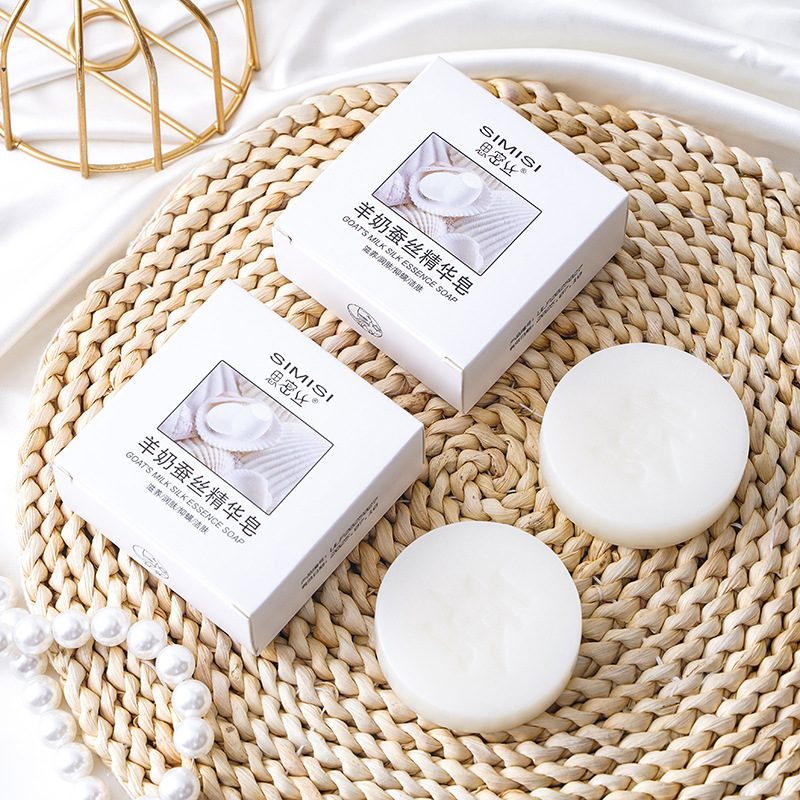 [Simi Silk] Silk Soap Goat Milk Silk Essence Oil Soap Handmade Soap Cleaning and Moisturizing 80G 100G