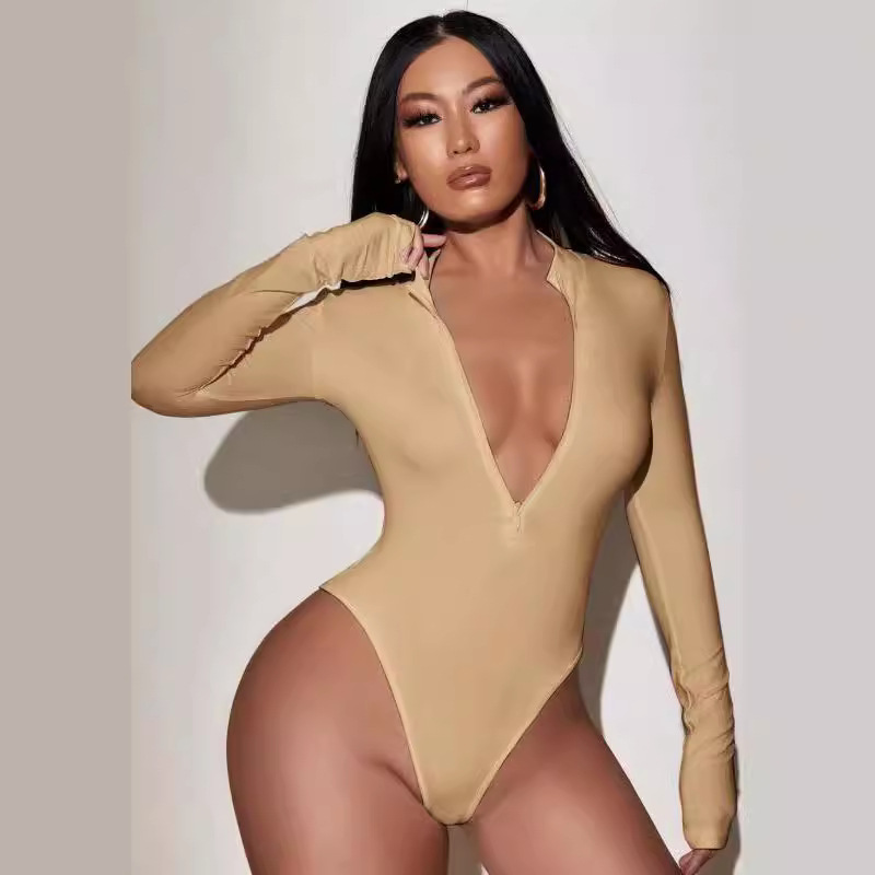 New 2024 sexy one-piece women's triangle T-shaped one-piece tights seamless elastic soft sports body clothes