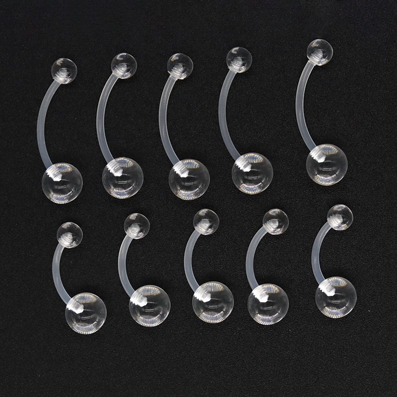 Прозрачное акриловое невидимое кольцо для пупка, мягкий UV-пирсинг, оптовая продажа ювелирных изделий для пупка