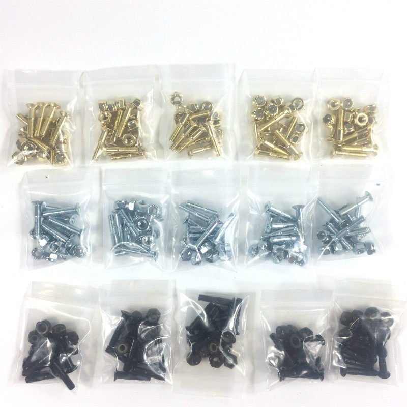 Double Tilt Skateboard Bridge Nails Surfing Longboard Hardware Accessories Inner Hexagonal 1inch Gold Black Silver Screw Board Nails