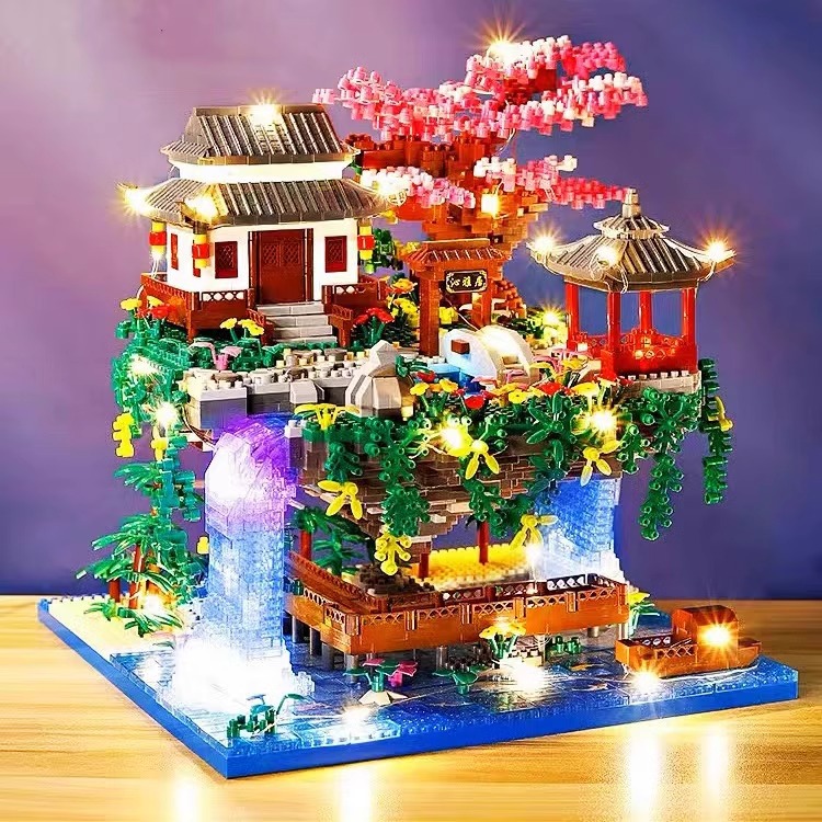 Строительные блоки «Персиковый цветок», 3D-пазл, версия для взрослых