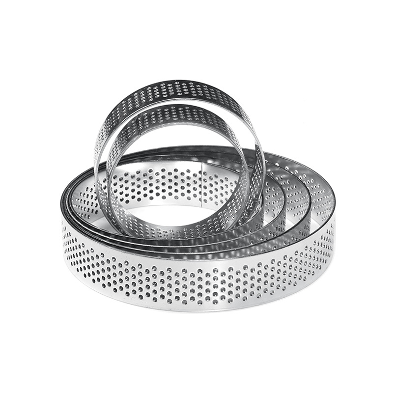 304 Stainless Steel Round Punching Tower Circle Tart Mold Fruit Pie Circle Rice Cake Circle Corn Cake Mold
