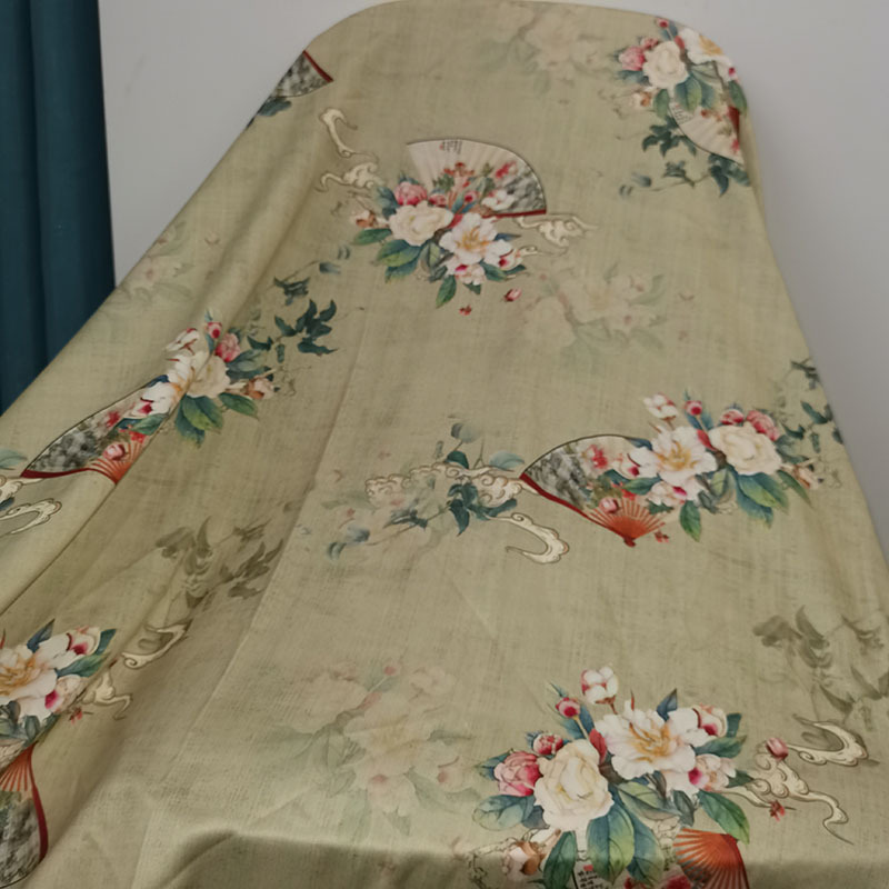 National Style Cheongsam Luggage Tea Mat Double Silk Wrinkled Fabric Wholesale Chinese Retro Satin Fragrant Cloud Yarn Double Wrinkled Fabric