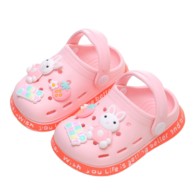 Eva Kidsren's Baotou Clogs Summer Girls Boys Baby Indoor Soft-Soled Non-Slip Cartoon Kidsren's Sandals and Slippers
