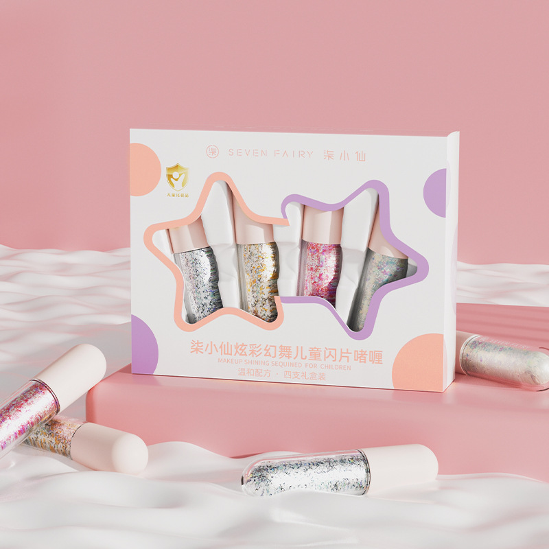 Xiaoxian colorful children's sequin gel eye glue-free stage performance glitter glitter cream