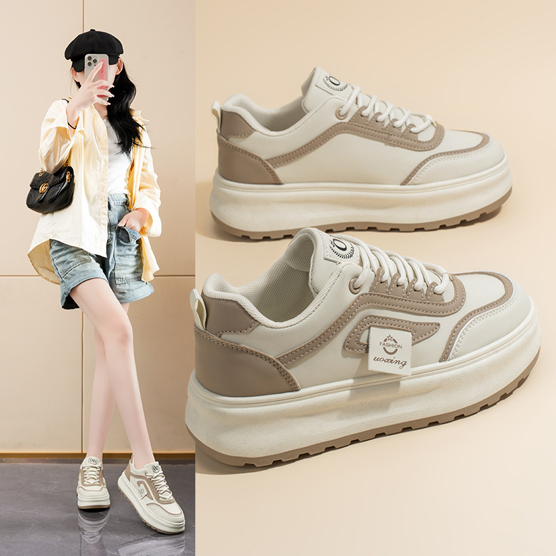 2025 весна женские ботинки новые дышащие белые ботинки женские Ins корейского стиля универсальные толстосолые спортивные кэжуальные кроссовки модные ботинки