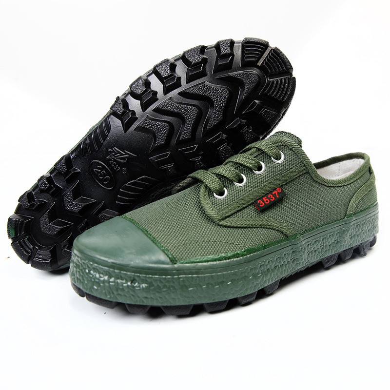 Genuine 3537 Liberation Shoes for Men and Women, Labor Military Training Construction Site Low-top Shoes, Wear-resistant and Comfortable Canvas Migrant Workers Yellow Rubber Shoes