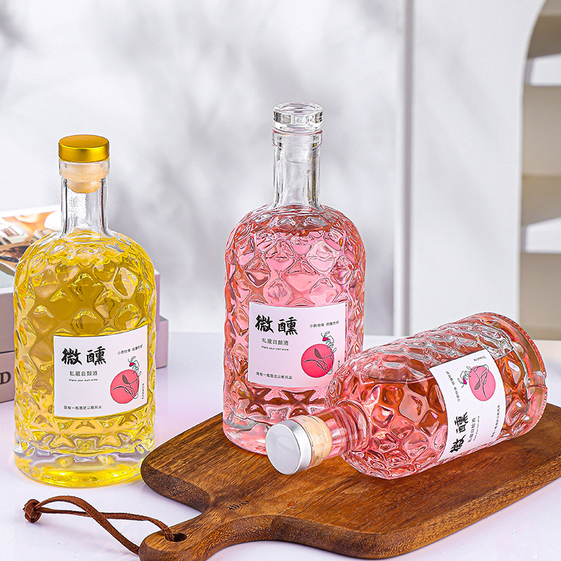 Glass Wine Bottles, Transparent Empty Bottles, Liquor Bottles, Fruit Wine Bottles, Creative Sealed Vodka Bottles, Wholesale in Stock
