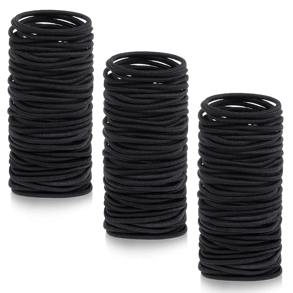 Basic Black 4mm High Elastic Rubber Band Hair Rope Seamless Hair Ring Women's Hair Accessories Tie Rope diy Accessories Headwear