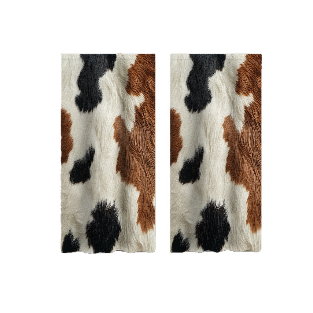 Support Jit Shipping, Cross-Border Exclusive Factory Direct Sales Cowhide Fur Artificial Digital Printing Processing Curtains and Screens