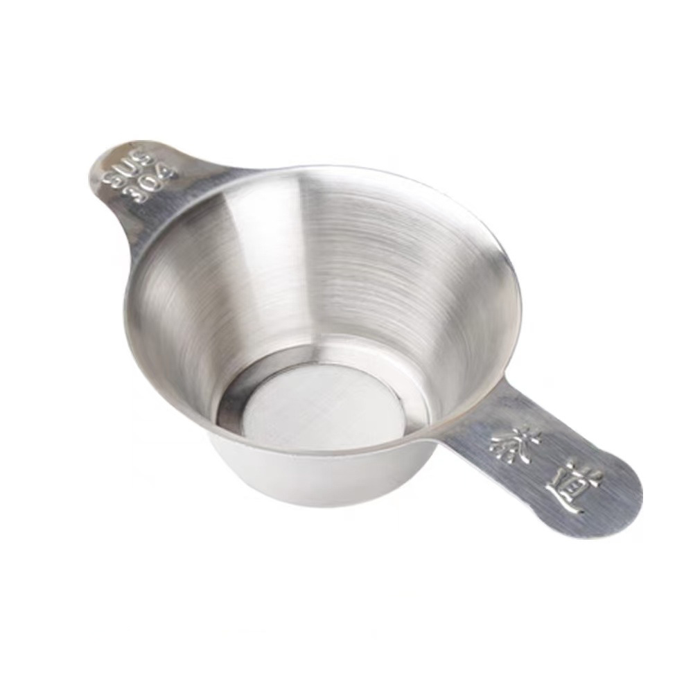 Stainless steel tea strainer double-layer net tea strainer tea strainer double-ear strainer kung fu tea set tea ceremony Accessories Wholesale